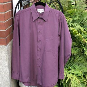 Oakton Long sleeve Aubergine  Dress Shirt Sz 15.5